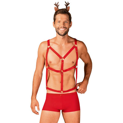 OBSESSIVE - MR REINDY SHORTS, HARNESS AND HEADBAND SET