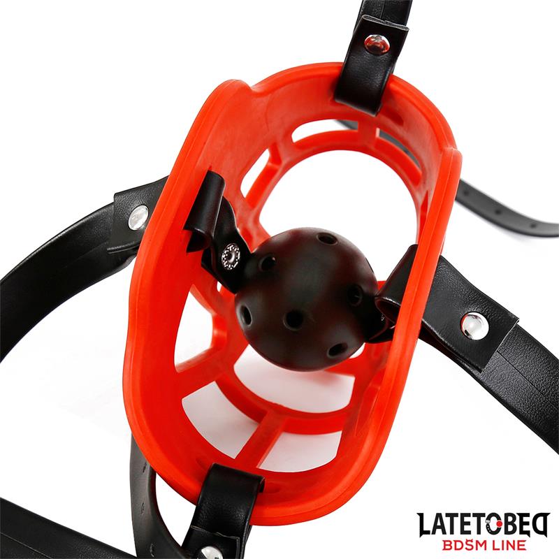 LATETOBED BDSM LINE - MUZZLE WITH BREATHABLE GAG BALL