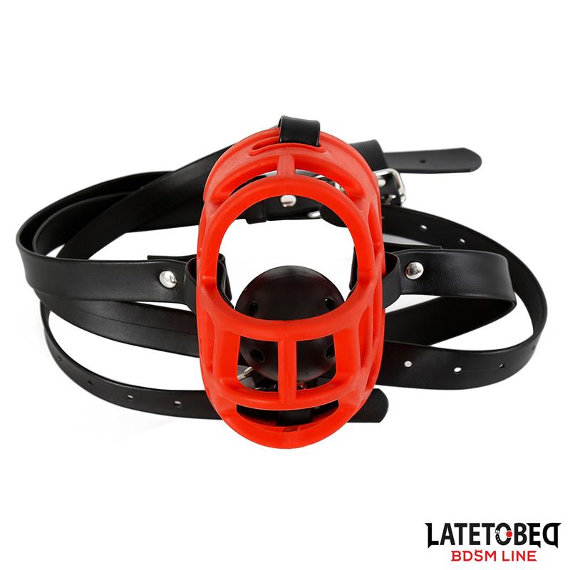 LATETOBED BDSM LINE - MUZZLE WITH BREATHABLE GAG BALL