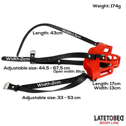 LATETOBED BDSM LINE - MUZZLE WITH BREATHABLE GAG BALL