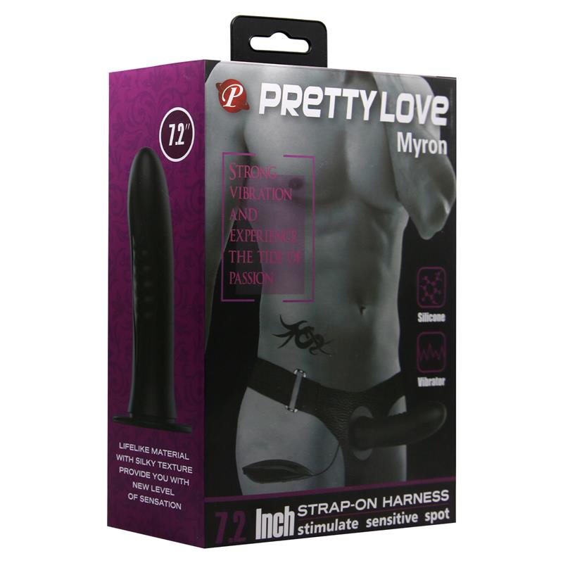 PRETTYLOVE - MYRON STRAP-ON WITH VIBRATING DILDO 7.2