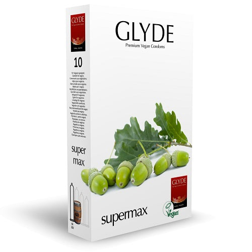 GLYDE VEGAN CONDOMS - GLYDE ULTRA SUPER MAX VEGAN CONDOMS 10 PACK