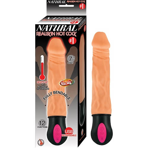 GENERIC - Realistic Warming 7 inch Vibrating Dildo Vanilla