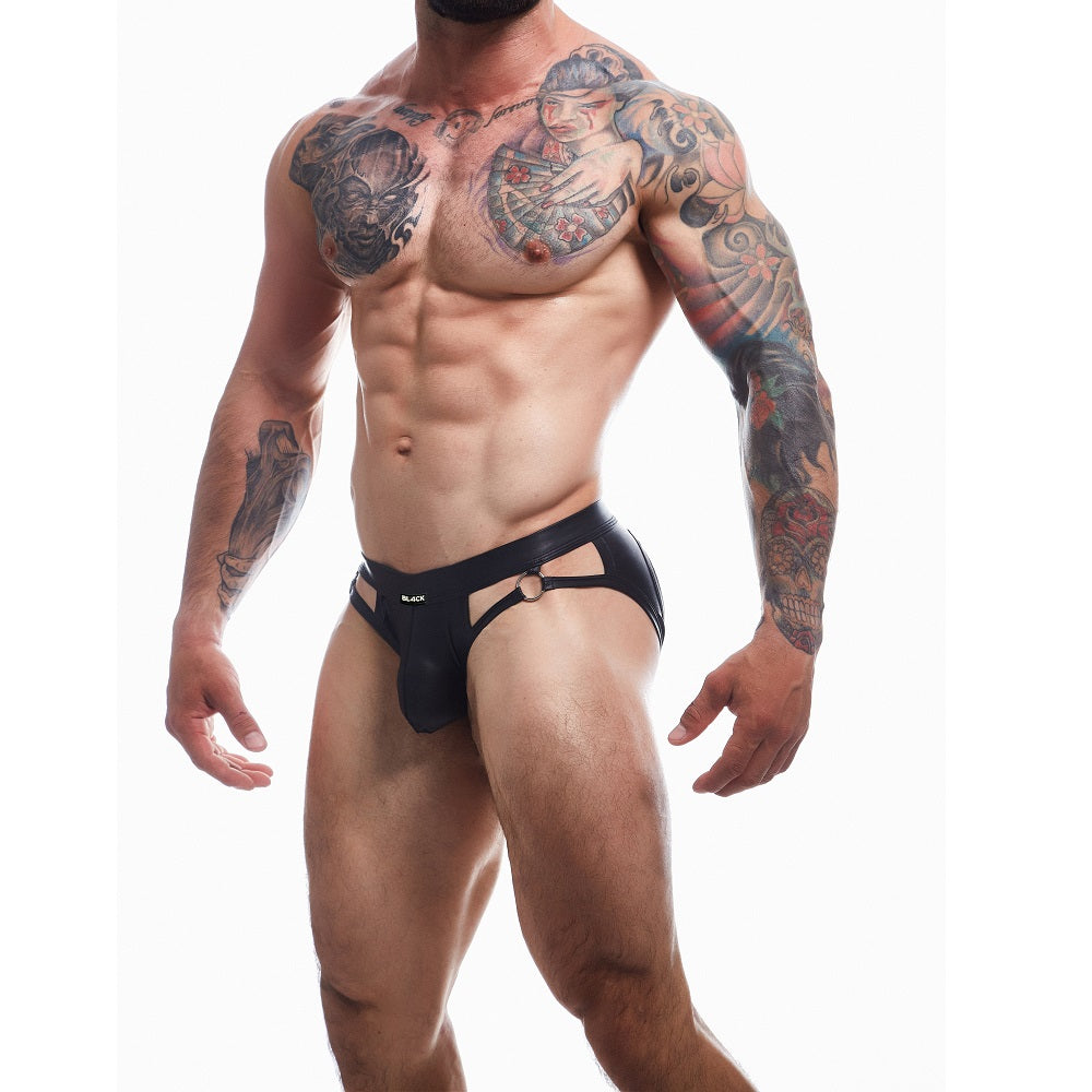 CUT 4 MEN - C4M DUNGEON BLACK LEATHERETTE JOCKSTRAP