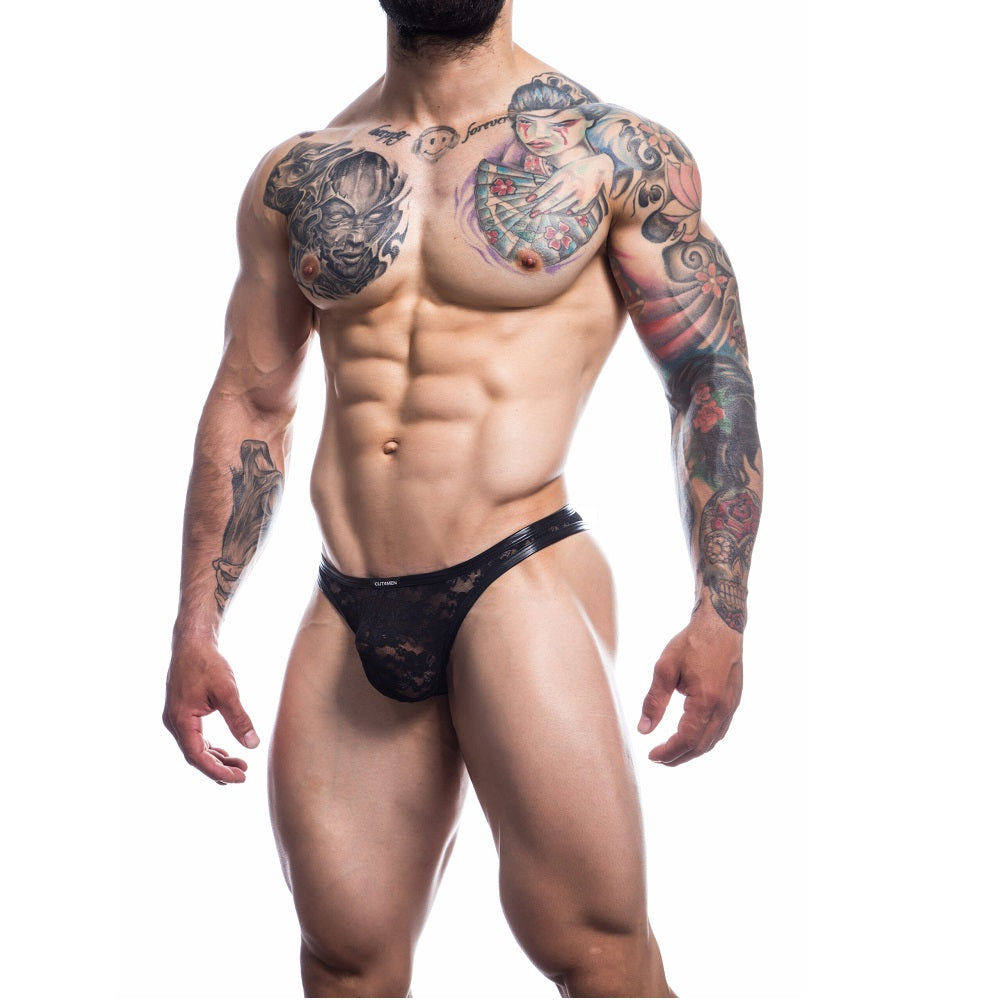 CUT 4 MEN - C4M L4CE THONG BLACK