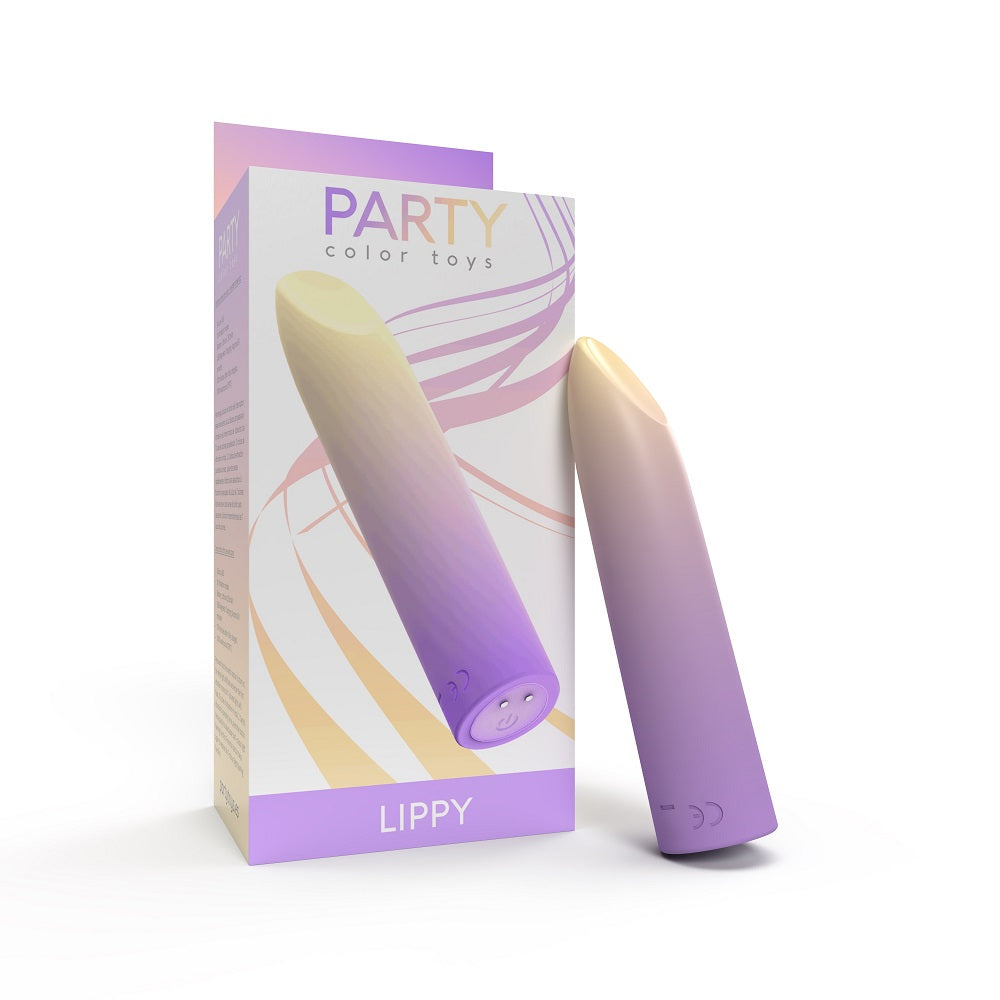 PARTY COLOR TOYS - PARTY COLOR LIPPY RECHARGEABLE BULLET VIBRATOR PURPLE
