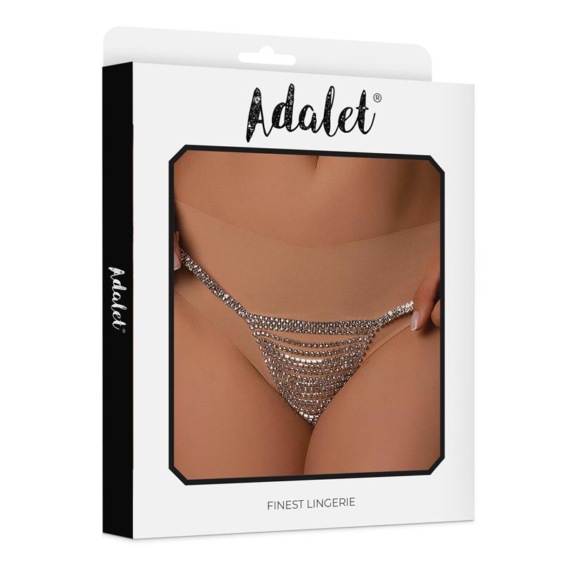 ADALET LINGERIE - NAIA SPARKLY THONG SILVER ONE SIZE