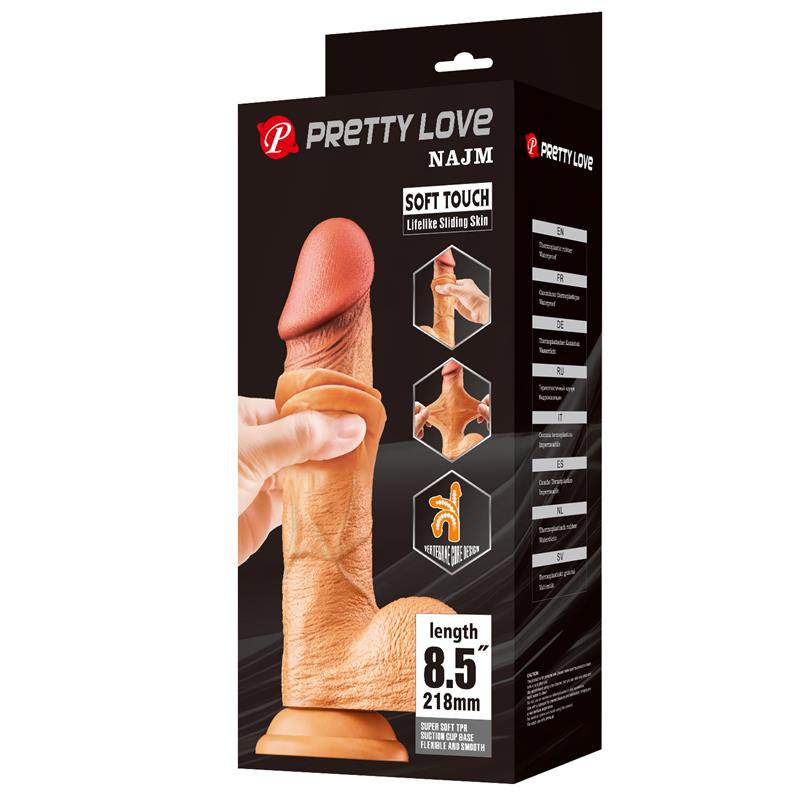 BAILE - NAJM DILDO REALISTA DE PIEL DESLIZANTE 21,8 CM