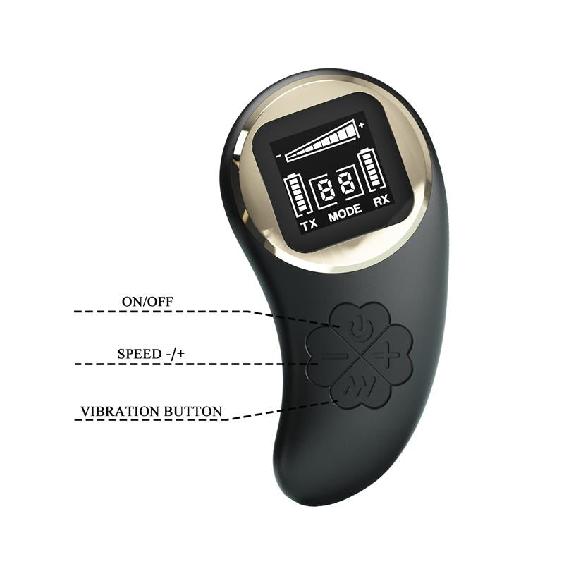 PRETTYLOVE - NATHAN COUPLE TOY WITH DIGITAL SCREEN REMOTE