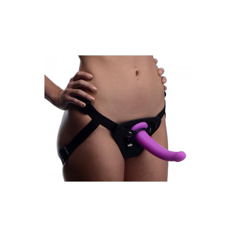 STRAP U - NAVIGATOR SILICONE G-SPOT DILDO WITH HARNESS PURPLE