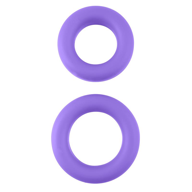 NEON - STRETCHY SILICONE COCK RING SET PURPLE
