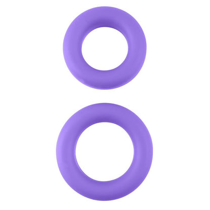 NEON - STRETCHY SILICONE COCK RING SET PURPLE