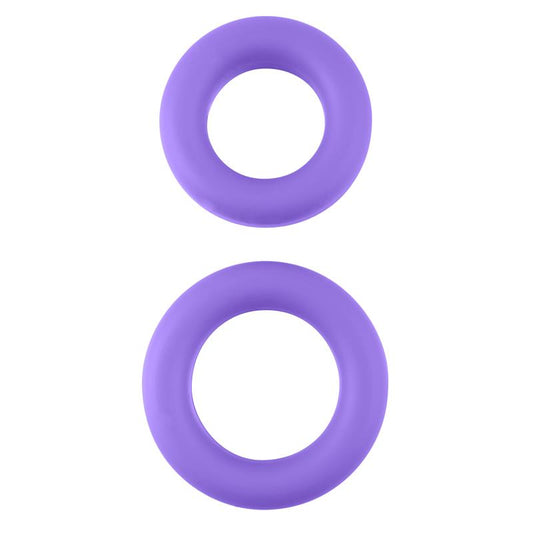 NEON - STRETCHY SILICONE COCK RING SET PURPLE
