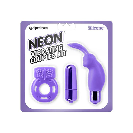 NEON - VIBRATING COUPLES KIT PURPLE
