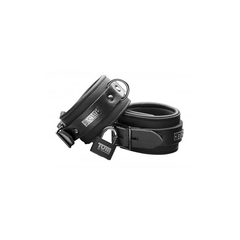 TOM OF FINLAND - NEOPRENE ANKLE CUFFS WITH LOCKS BLACK