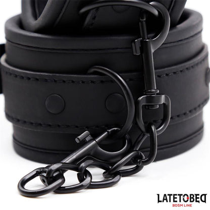 LATETOBED BDSM LINE - NEOPRENE HANDCUFFS BLACK