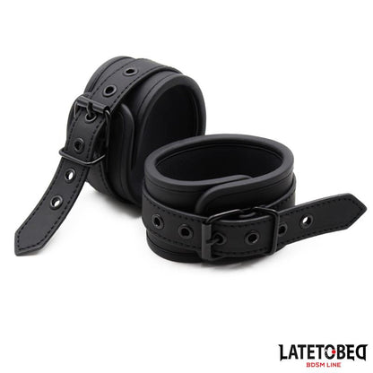 LATETOBED BDSM LINE - NEOPRENE HANDCUFFS BLACK
