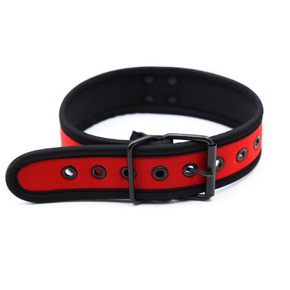 A-GUSTO - NEOPRENE PUPPY COLLAR ADJUSTABLE RED