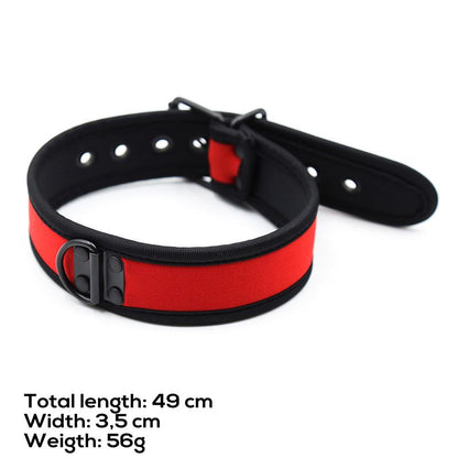 A-GUSTO - NEOPRENE PUPPY COLLAR ADJUSTABLE RED