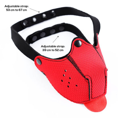 A-GUSTO - NEOPRENE PUPPY FACE MASK RED