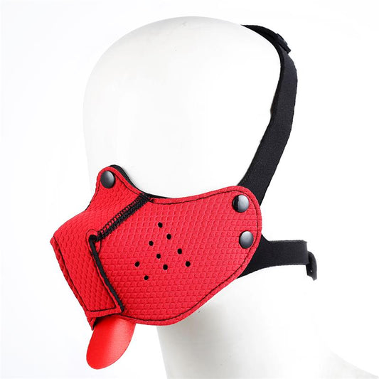 A-GUSTO - NEOPRENE PUPPY FACE MASK RED