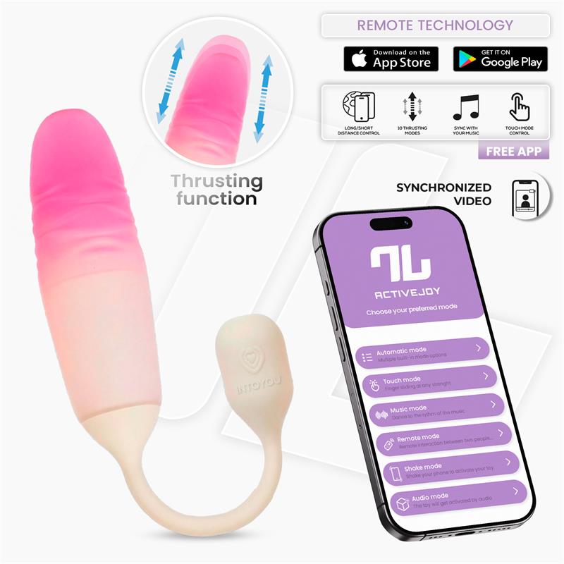INTOYOU APP SERIES - NEXEGG MOTION VIBRATING EGG WITH THRUSTING APP BEIGE/PINK