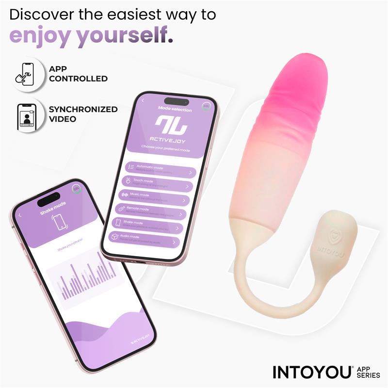 INTOYOU APP SERIES - NEXEGG MOTION VIBRATING EGG WITH THRUSTING APP BEIGE/PINK