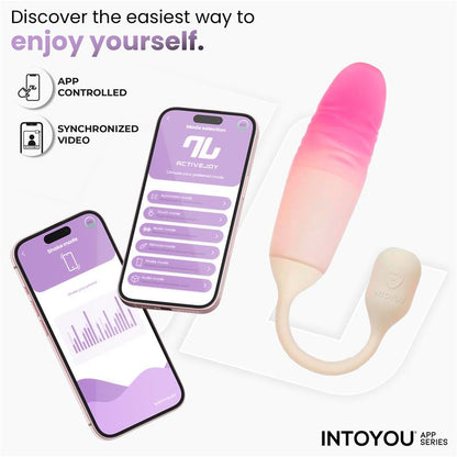 INTOYOU APP SERIES - NEXEGG MOTION VIBRATING EGG WITH THRUSTING APP BEIGE/PINK