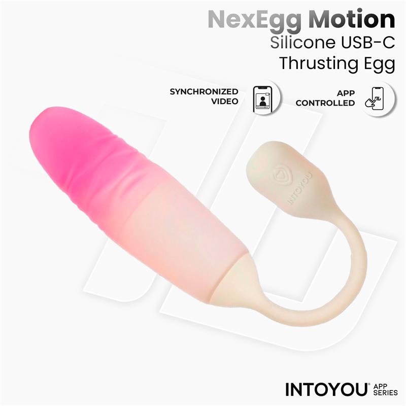 INTOYOU APP SERIES - NEXEGG MOTION VIBRATING EGG WITH THRUSTING APP BEIGE/PINK