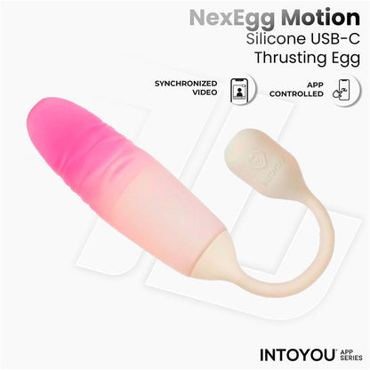 INTOYOU APP SERIES - NEXEGG MOTION VIBRATING EGG WITH THRUSTING APP BEIGE/PINK