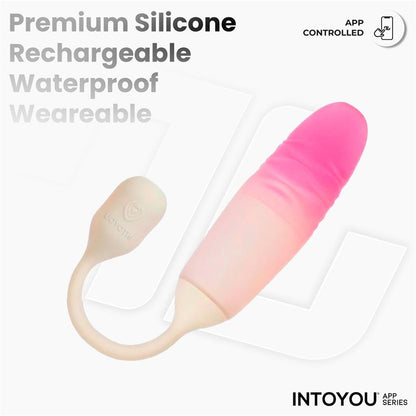 INTOYOU APP SERIES - NEXEGG MOTION VIBRATING EGG WITH THRUSTING APP BEIGE/PINK