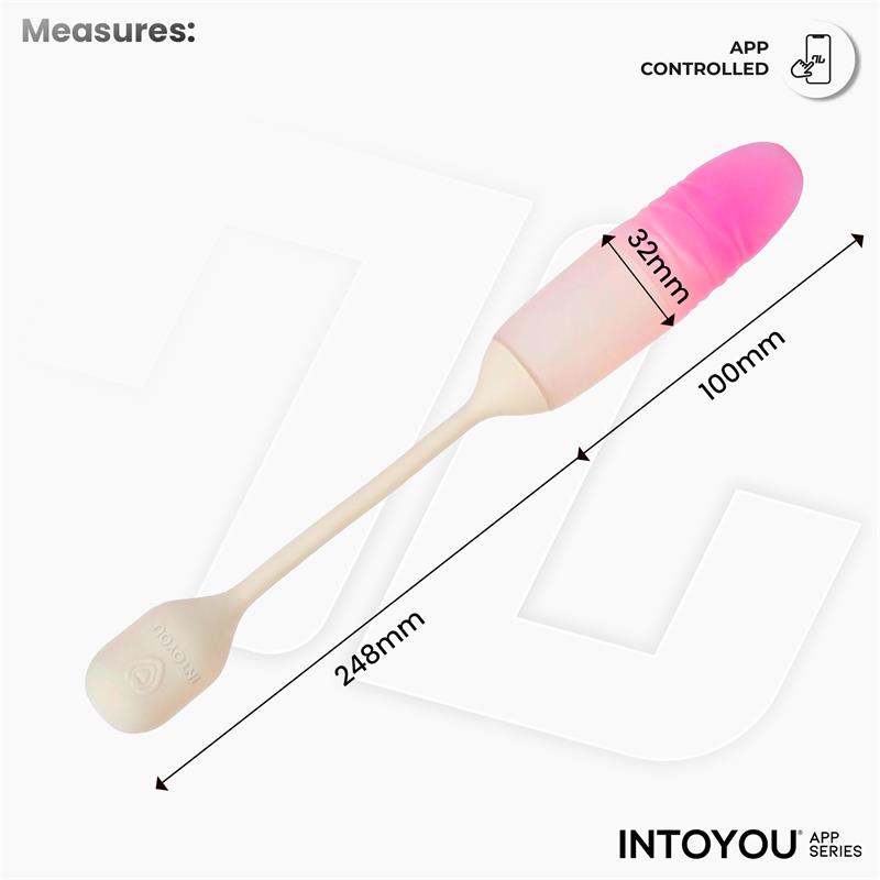 INTOYOU APP SERIES - NEXEGG MOTION VIBRATING EGG WITH THRUSTING APP BEIGE/PINK