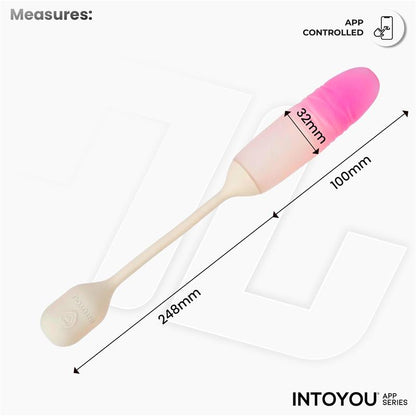 INTOYOU APP SERIES - NEXEGG MOTION VIBRATING EGG WITH THRUSTING APP BEIGE/PINK