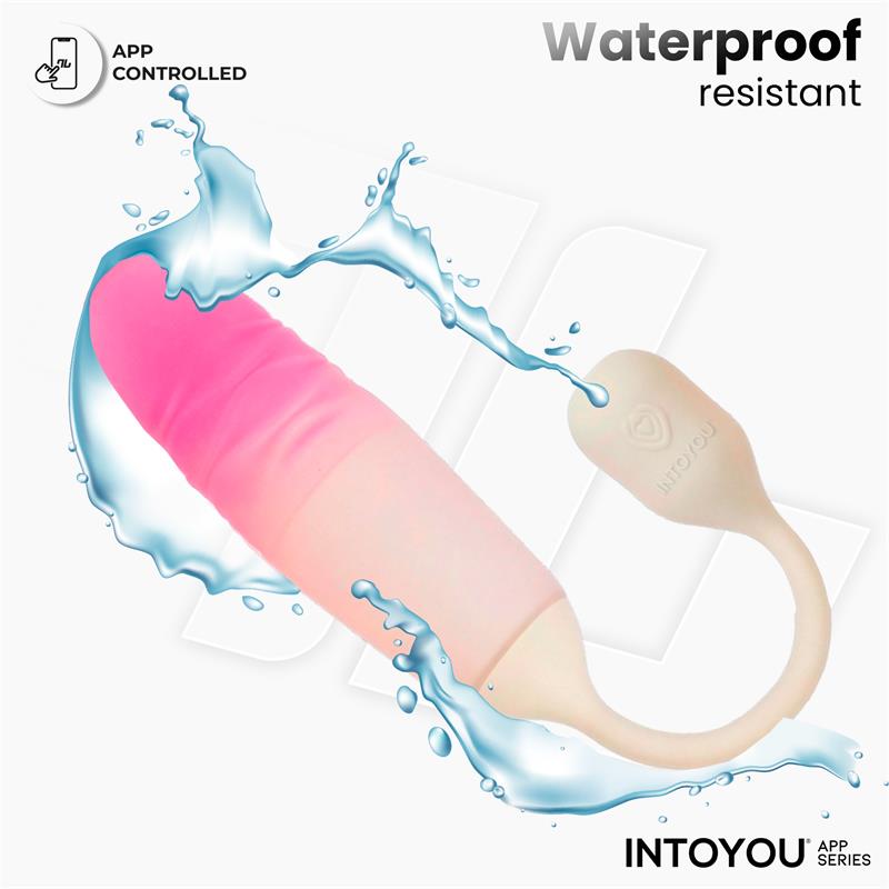 INTOYOU APP SERIES - NEXEGG MOTION VIBRATING EGG WITH THRUSTING APP BEIGE/PINK