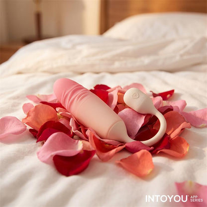 INTOYOU APP SERIES - NEXEGG MOTION VIBRATING EGG WITH THRUSTING APP BEIGE/PINK