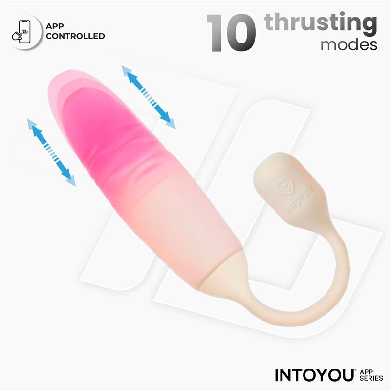 INTOYOU APP SERIES - NEXEGG MOTION VIBRATING EGG WITH THRUSTING APP BEIGE/PINK