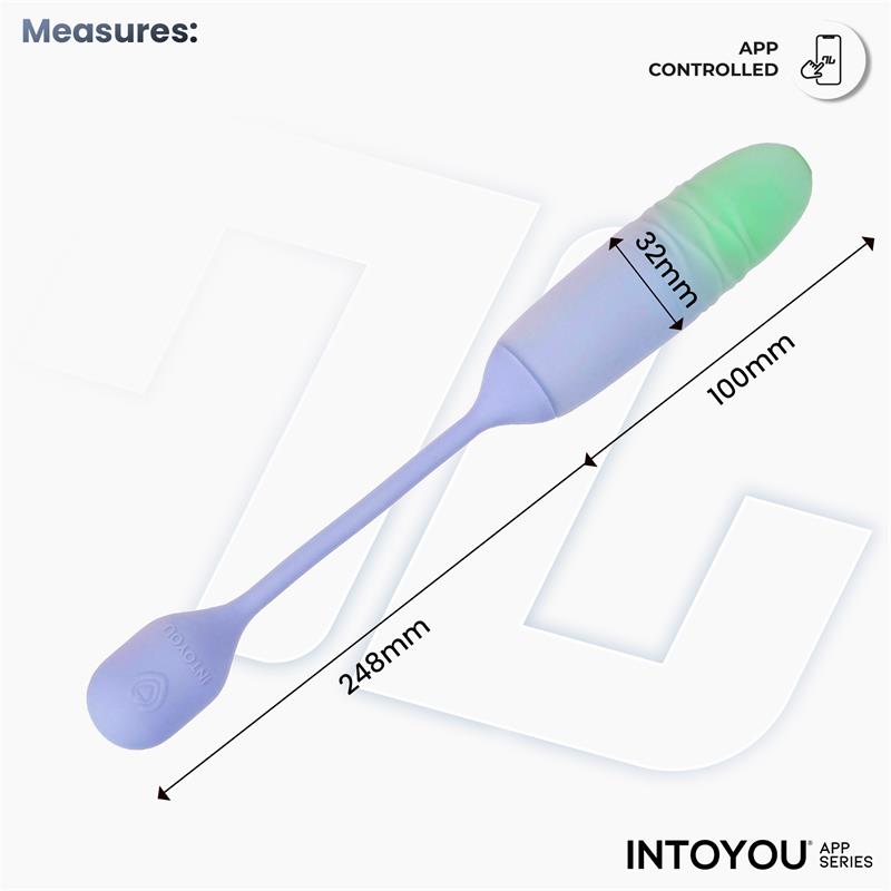 INTOYOU APP SERIES - NEXEGG MOTION VIBRATING EGG WITH THRUSTING APP LILAC/PISTACHIO