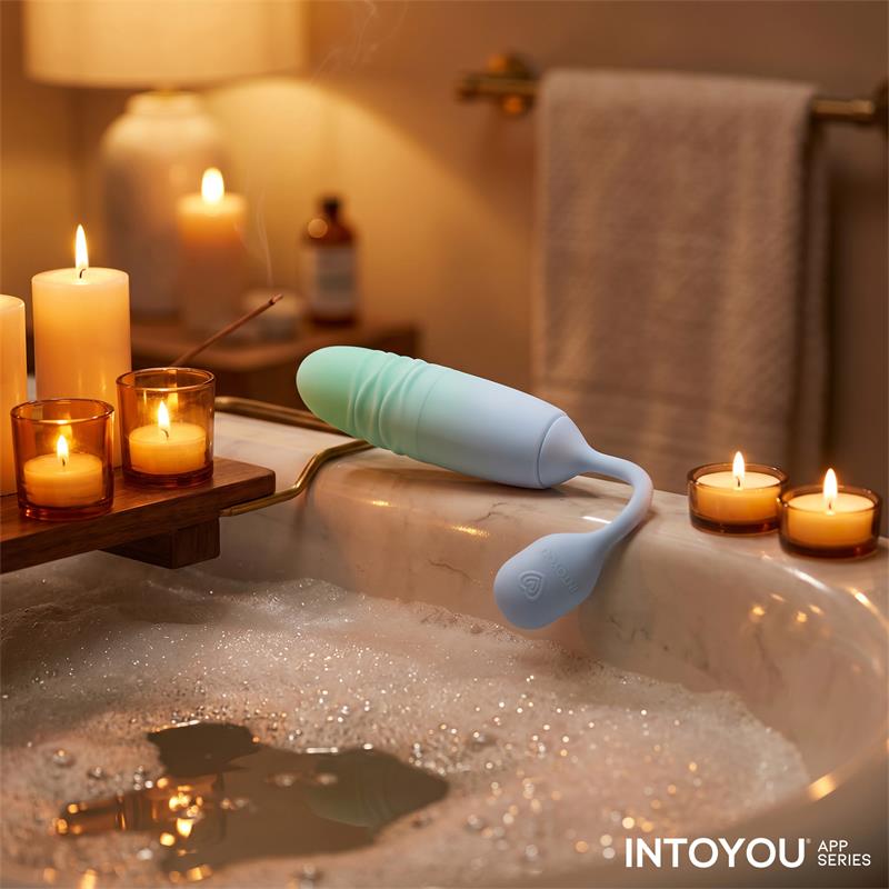 INTOYOU APP SERIES - NEXEGG MOTION VIBRATING EGG WITH THRUSTING APP LILAC/PISTACHIO