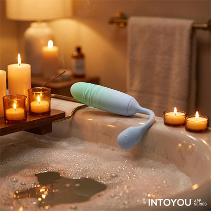 INTOYOU APP SERIES - NEXEGG MOTION VIBRATING EGG WITH THRUSTING APP LILAC/PISTACHIO