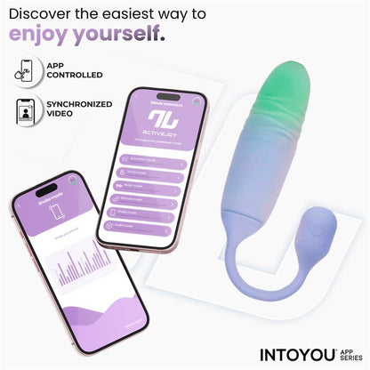 INTOYOU APP SERIES - NEXEGG MOTION VIBRATING EGG WITH THRUSTING APP LILAC/PISTACHIO