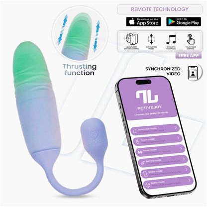 INTOYOU APP SERIES - NEXEGG MOTION VIBRATING EGG WITH THRUSTING APP LILAC/PISTACHIO