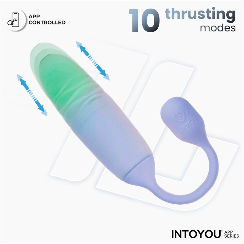 INTOYOU APP SERIES - NEXEGG MOTION VIBRATING EGG WITH THRUSTING APP LILAC/PISTACHIO