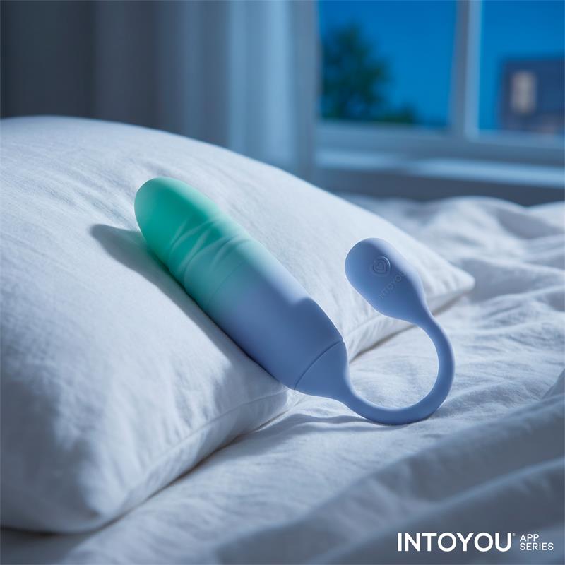 INTOYOU APP SERIES - NEXEGG MOTION VIBRATING EGG WITH THRUSTING APP LILAC/PISTACHIO