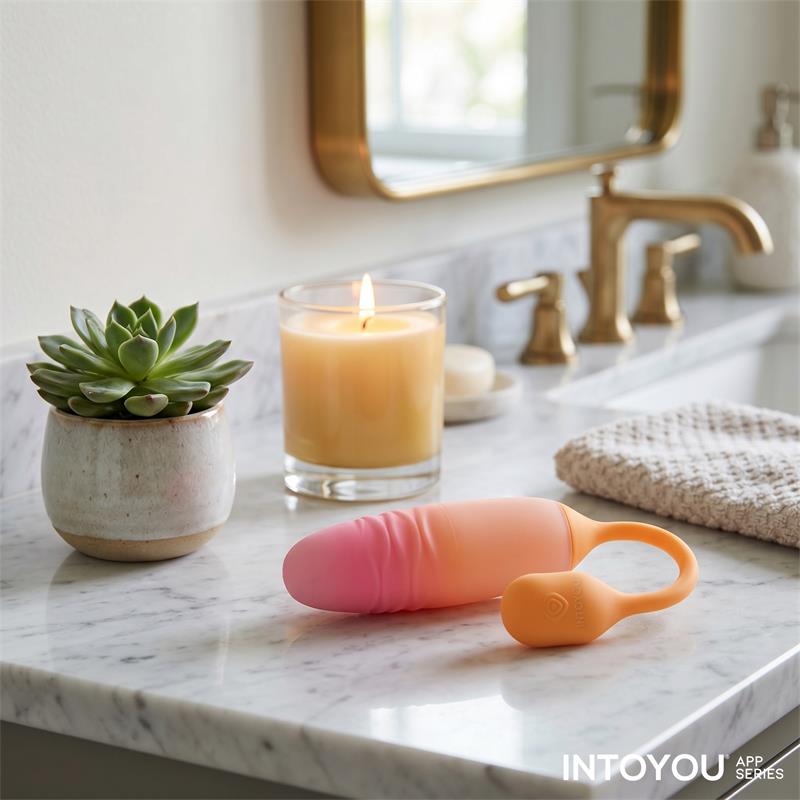INTOYOU APP SERIES - NEXEGG MOTION VIBRATING EGG WITH THRUSTING APP ORANGE/PINK