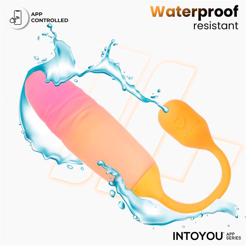 INTOYOU APP SERIES - NEXEGG MOTION VIBRATING EGG WITH THRUSTING APP ORANGE/PINK