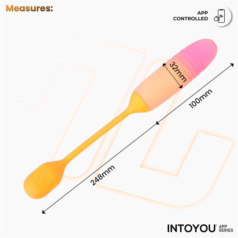 INTOYOU APP SERIES - NEXEGG MOTION VIBRATING EGG WITH THRUSTING APP ORANGE/PINK