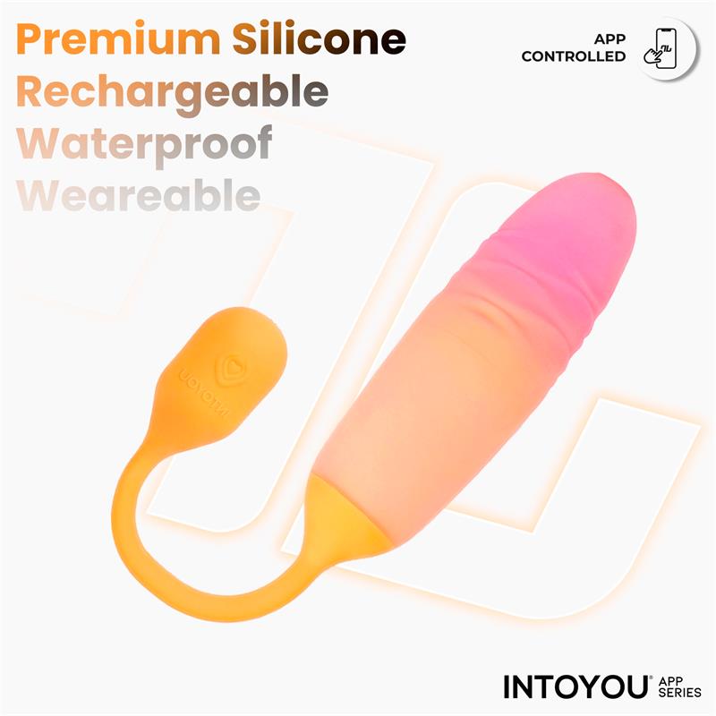 INTOYOU APP SERIES - NEXEGG MOTION VIBRATING EGG WITH THRUSTING APP ORANGE/PINK