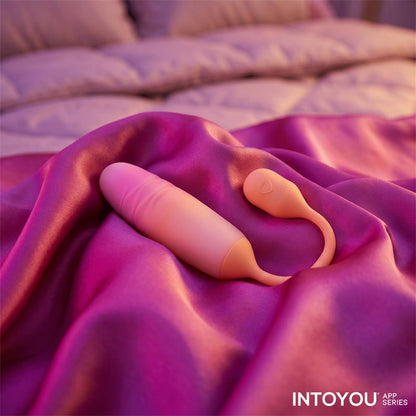 INTOYOU APP SERIES - NEXEGG MOTION VIBRATING EGG WITH THRUSTING APP ORANGE/PINK