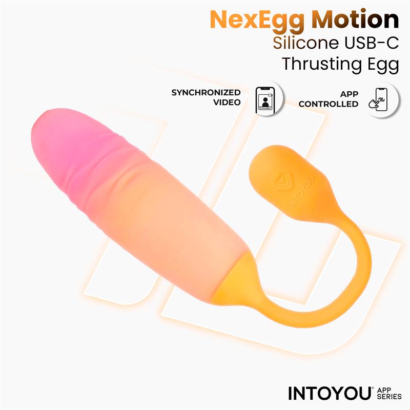 INTOYOU APP SERIES - NEXEGG MOTION VIBRATING EGG WITH THRUSTING APP ORANGE/PINK