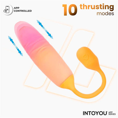 INTOYOU APP SERIES - NEXEGG MOTION VIBRATING EGG WITH THRUSTING APP ORANGE/PINK